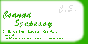 csanad szepessy business card